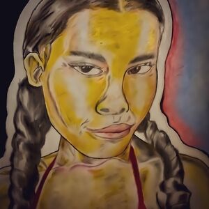 Vibrant Yellow Portrait Art